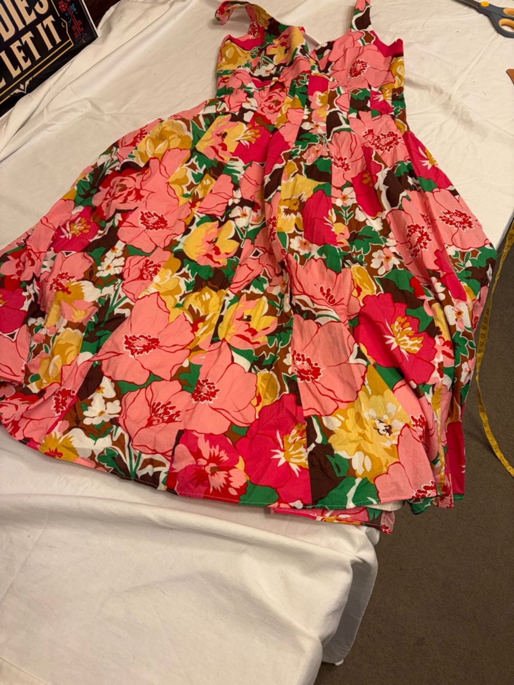 Talbots Floral Dress in Pink, Red, Yellow & Green - Picture 2 of 8
